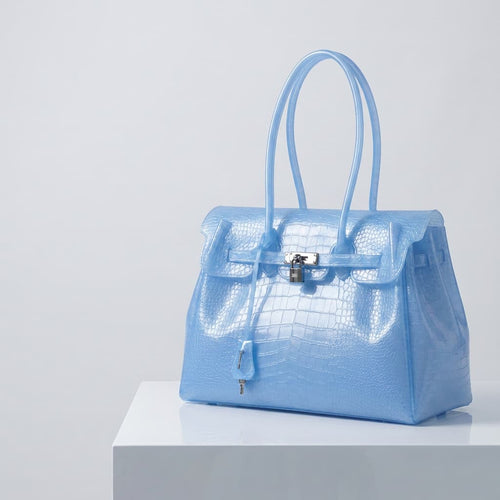 (NEW) Sac Jelly Croco – Azure